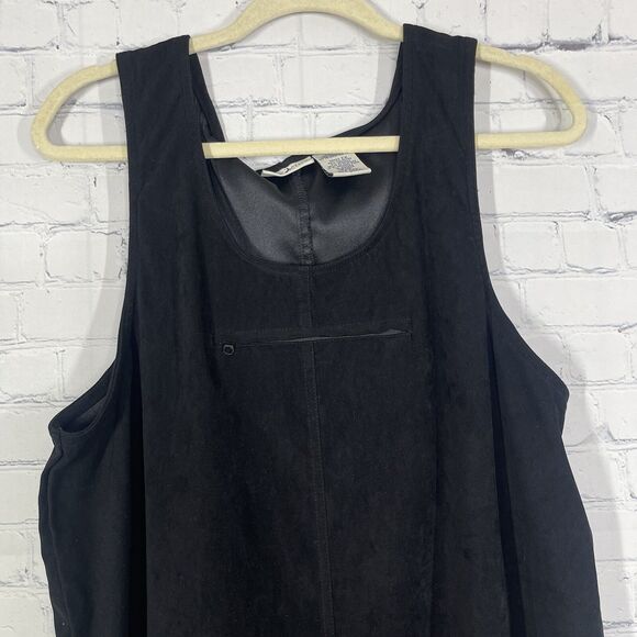 VTG 90s Goth Black Maxi Overall Dress XL Edgy Grunge Emo Style Velvet Whimsigoth - Picture 5 of 14